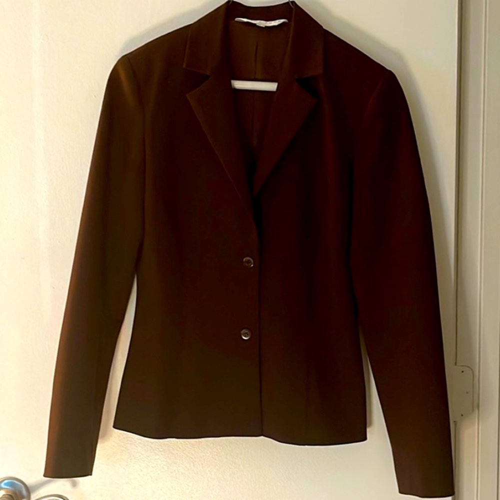 TRINA TURK WOMENS SIZE 6 BROWN TWO BUTTON BLAZER - Picture 3 of 10